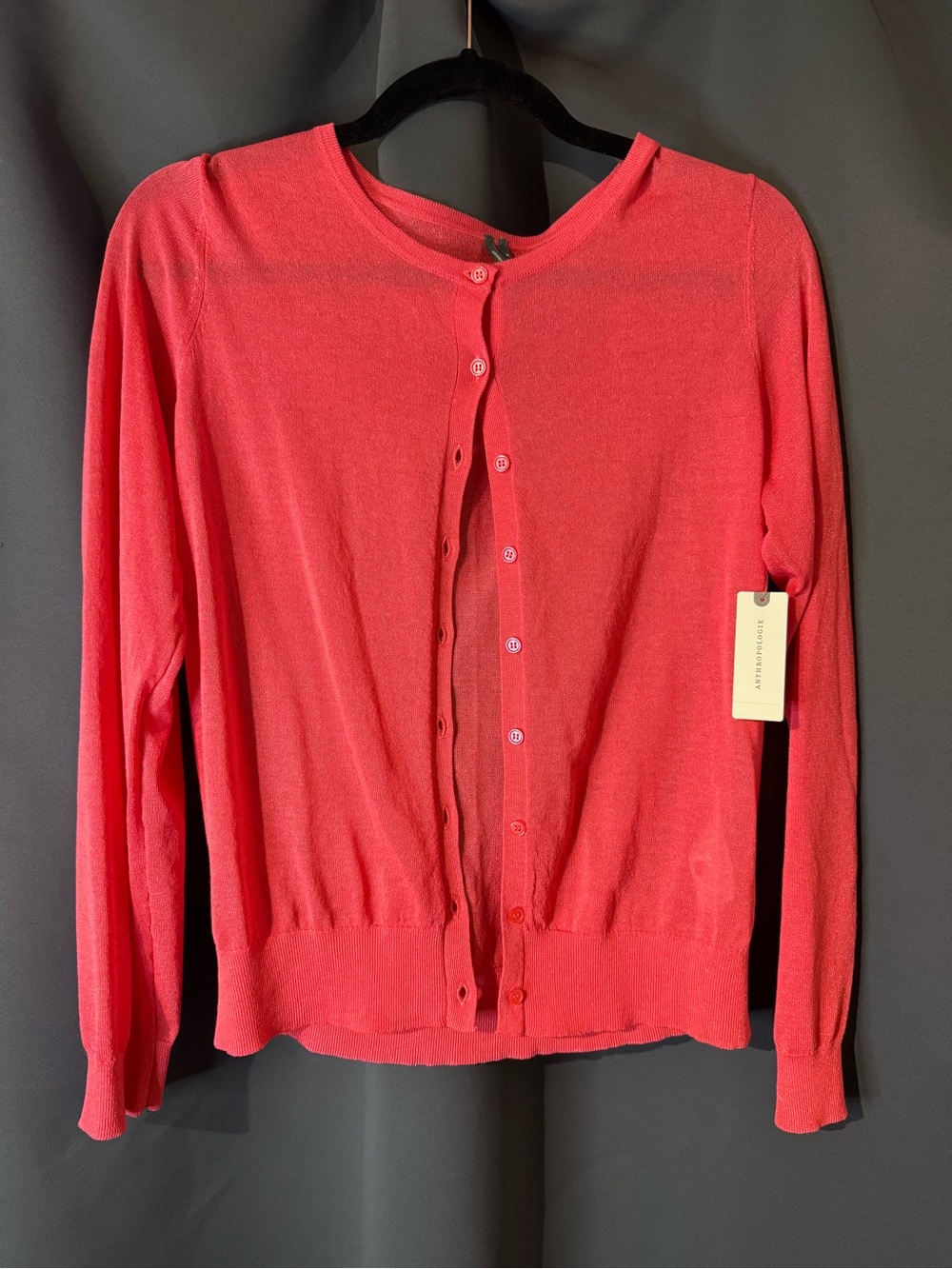 NEW Anthropologie Lightweight Button Cardigan – Coral – Size Medium